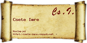 Csete Imre névjegykártya
