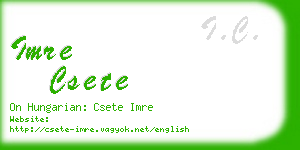 imre csete business card